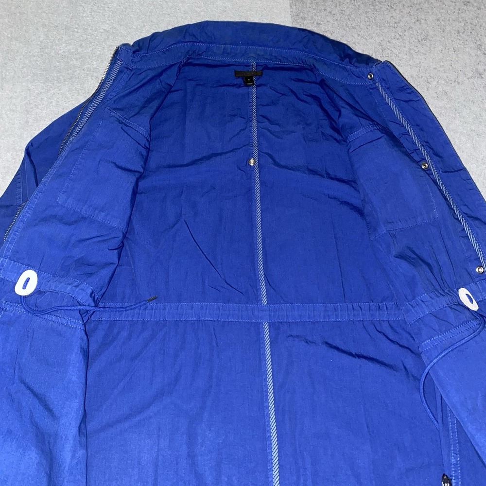 J Crew Women's Utility Cotton Jacket Small Blue Hooded Parka Fishtail Coat - Picture 5 of 16